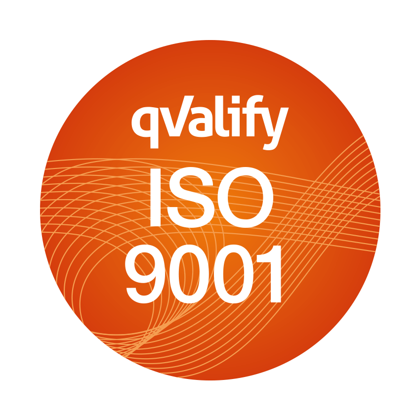 qValify logotyp med ISO 9001 stämpel